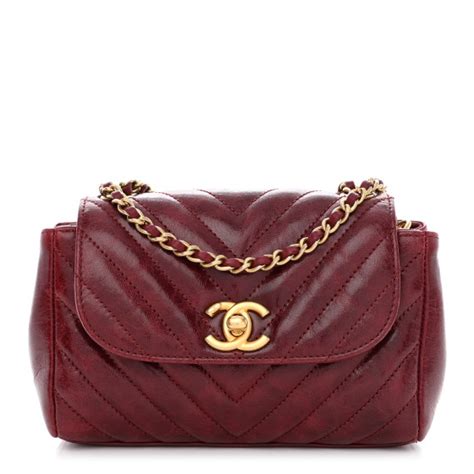 burgundy chevron chanel|CHANEL Glazed Calfskin Chevron Quilted Small Hampton Flap .